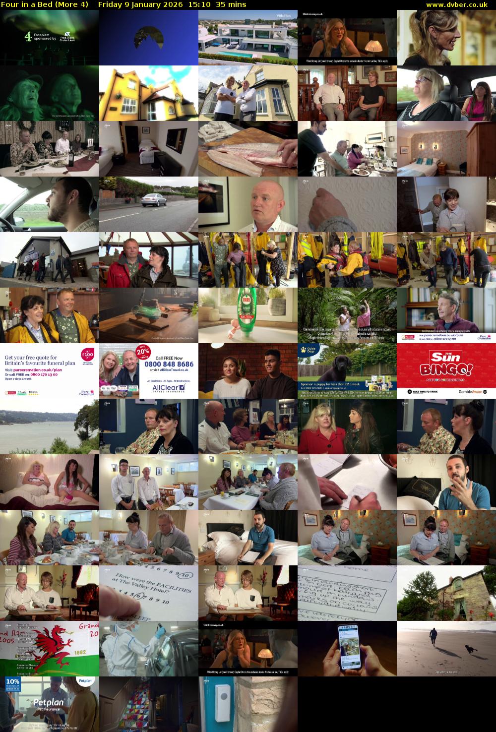 Four in a Bed (More 4) Friday 9 January 2026 15:10 - 15:45