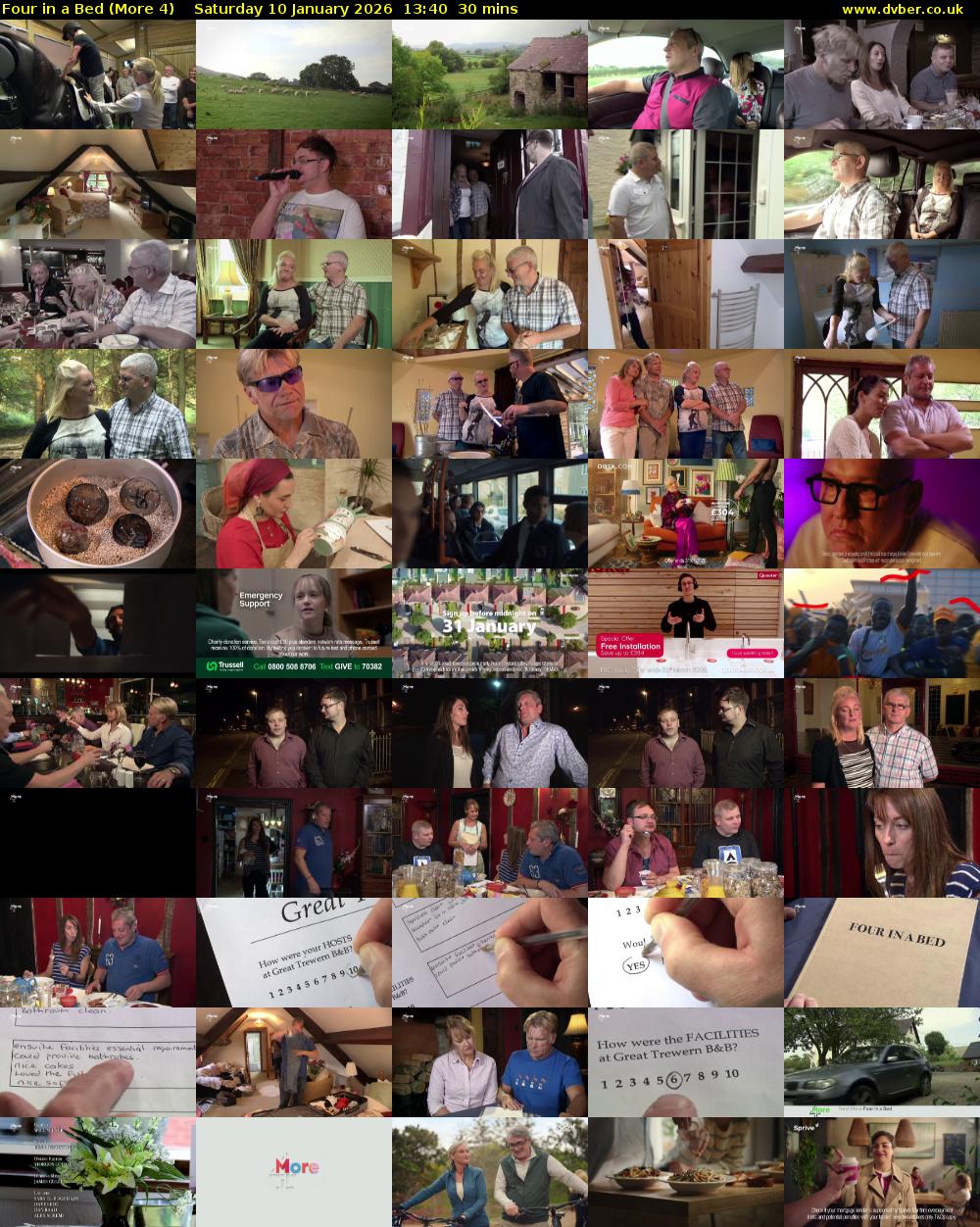 Four in a Bed (More 4) Saturday 10 January 2026 13:40 - 14:10