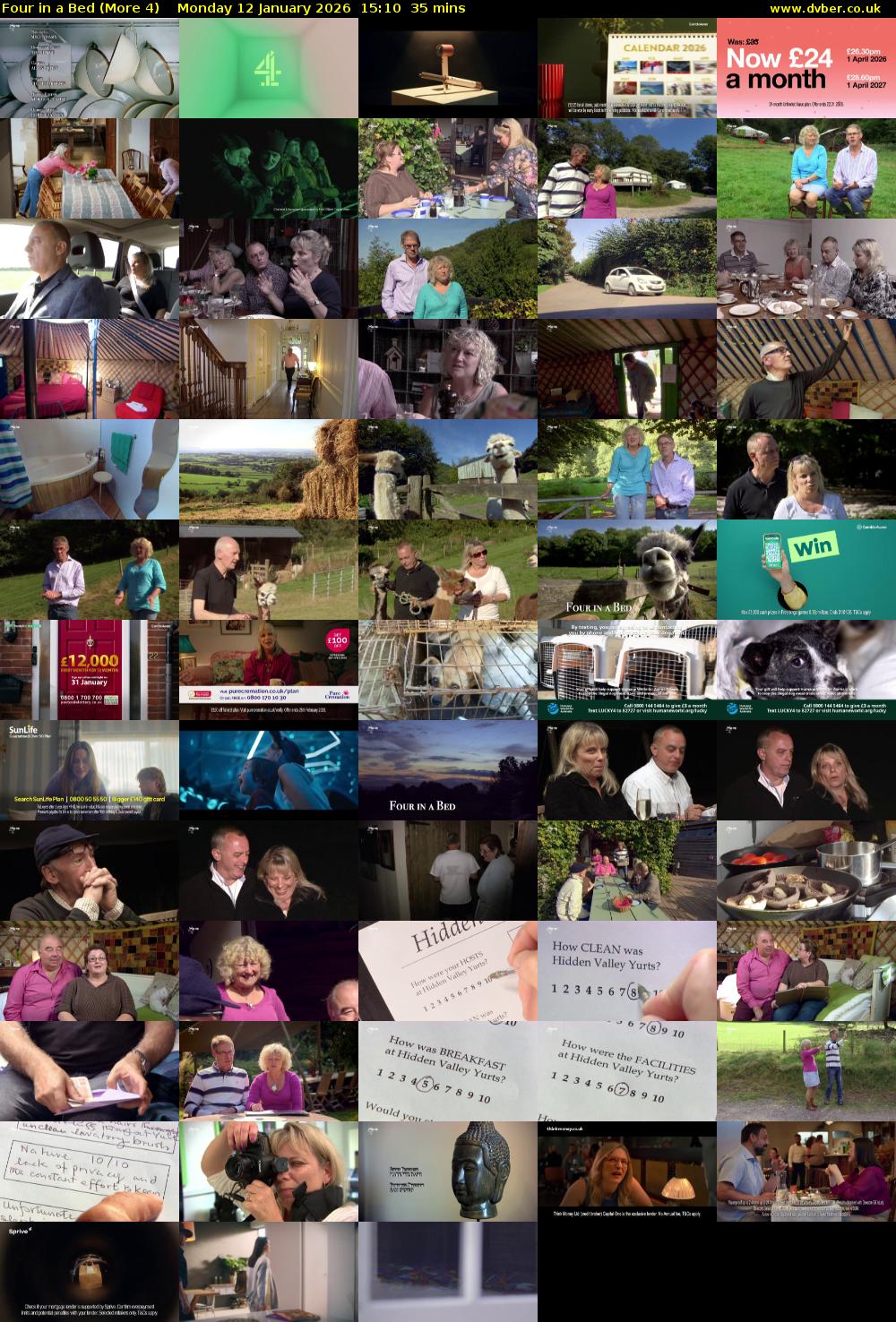 Four in a Bed (More 4) Monday 12 January 2026 15:10 - 15:45