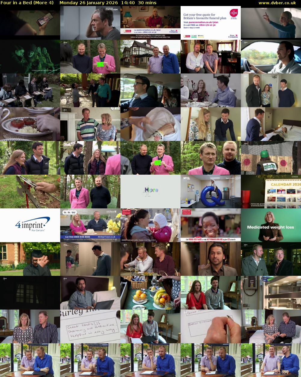 Four in a Bed (More 4) Monday 26 January 2026 14:40 - 15:10