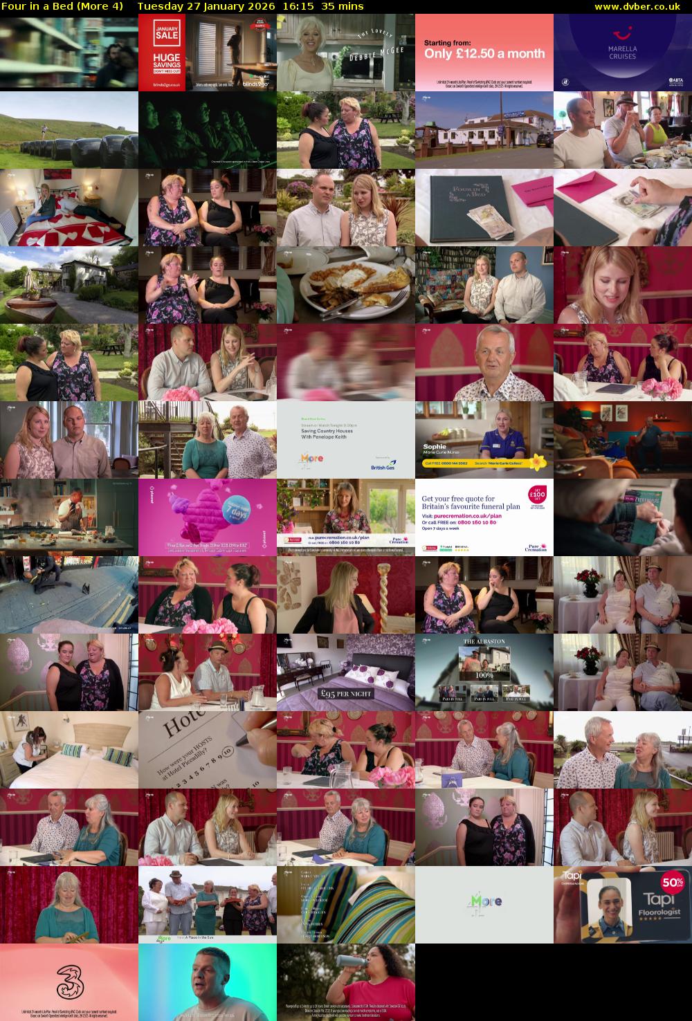 Four in a Bed (More 4) Tuesday 27 January 2026 16:15 - 16:50