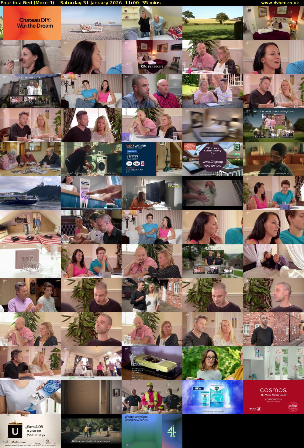 Four in a Bed (More 4) Saturday 31 January 2026 11:00 - 11:35