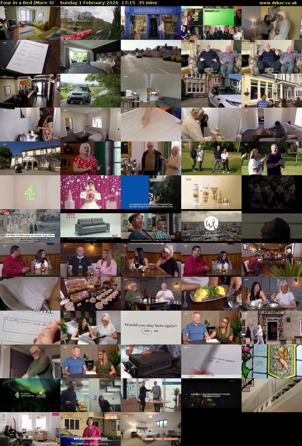 Four in a Bed (More 4) Sunday 1 February 2026 17:15 - 17:50