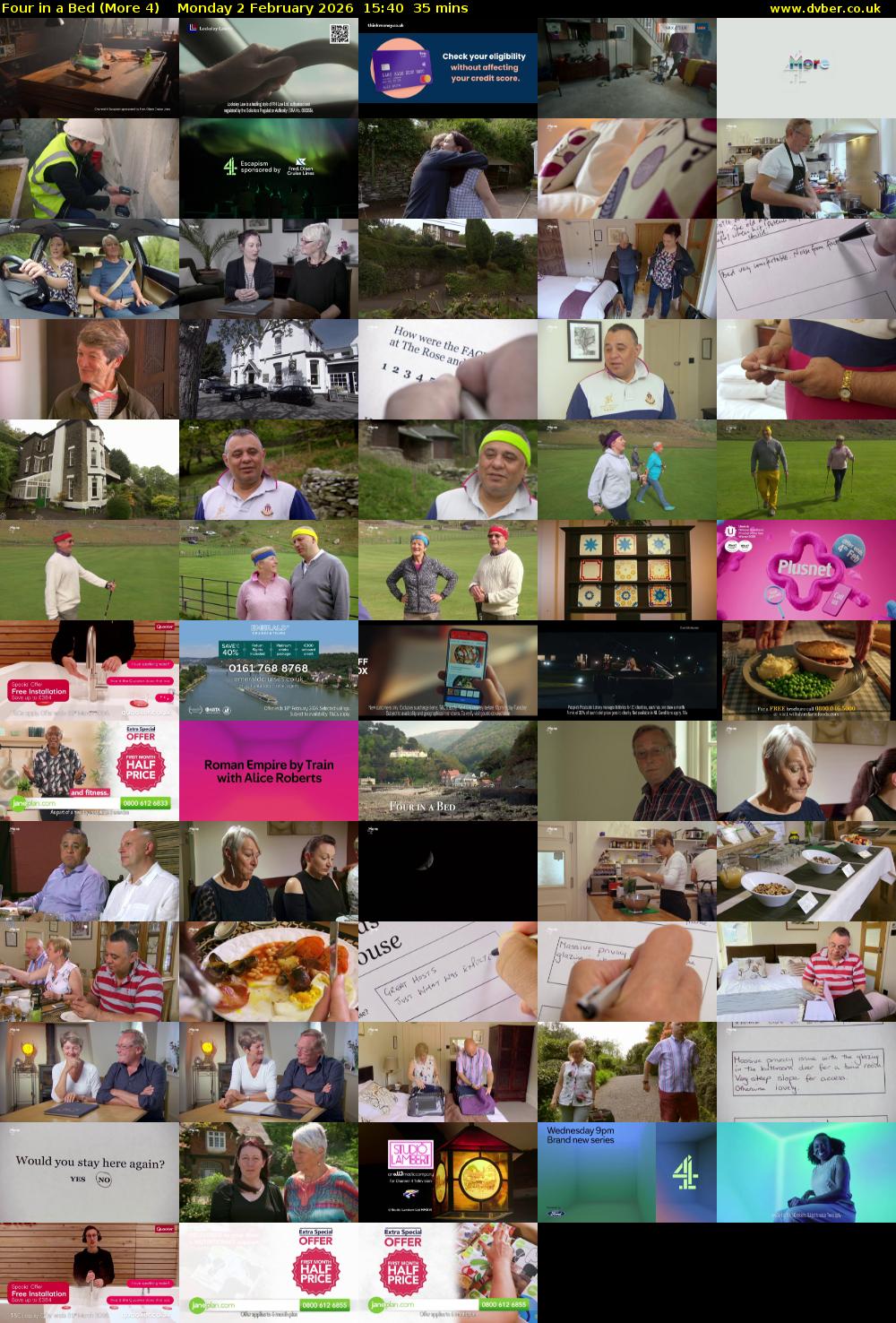 Four in a Bed (More 4) Monday 2 February 2026 15:40 - 16:15