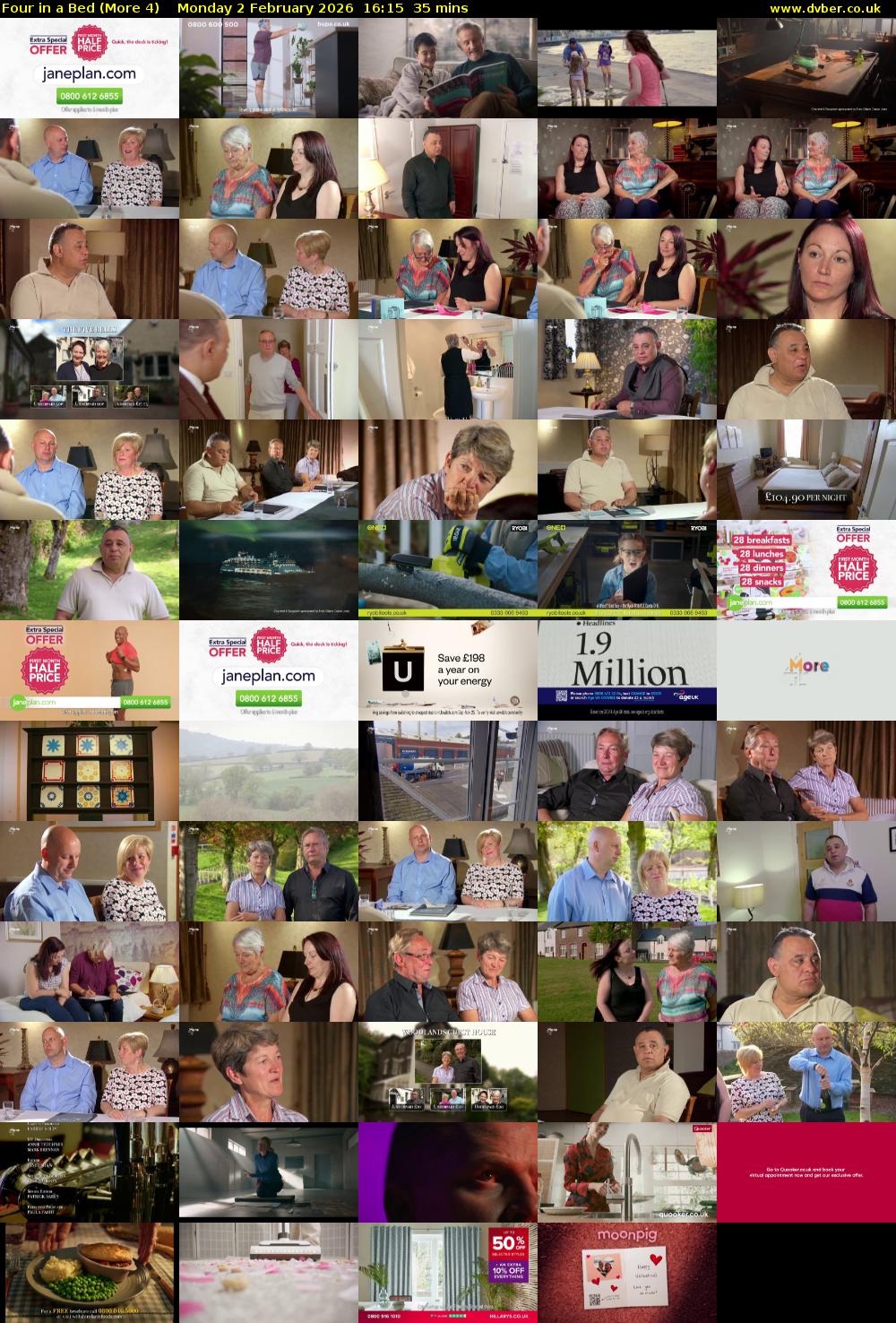 Four in a Bed (More 4) Monday 2 February 2026 16:15 - 16:50