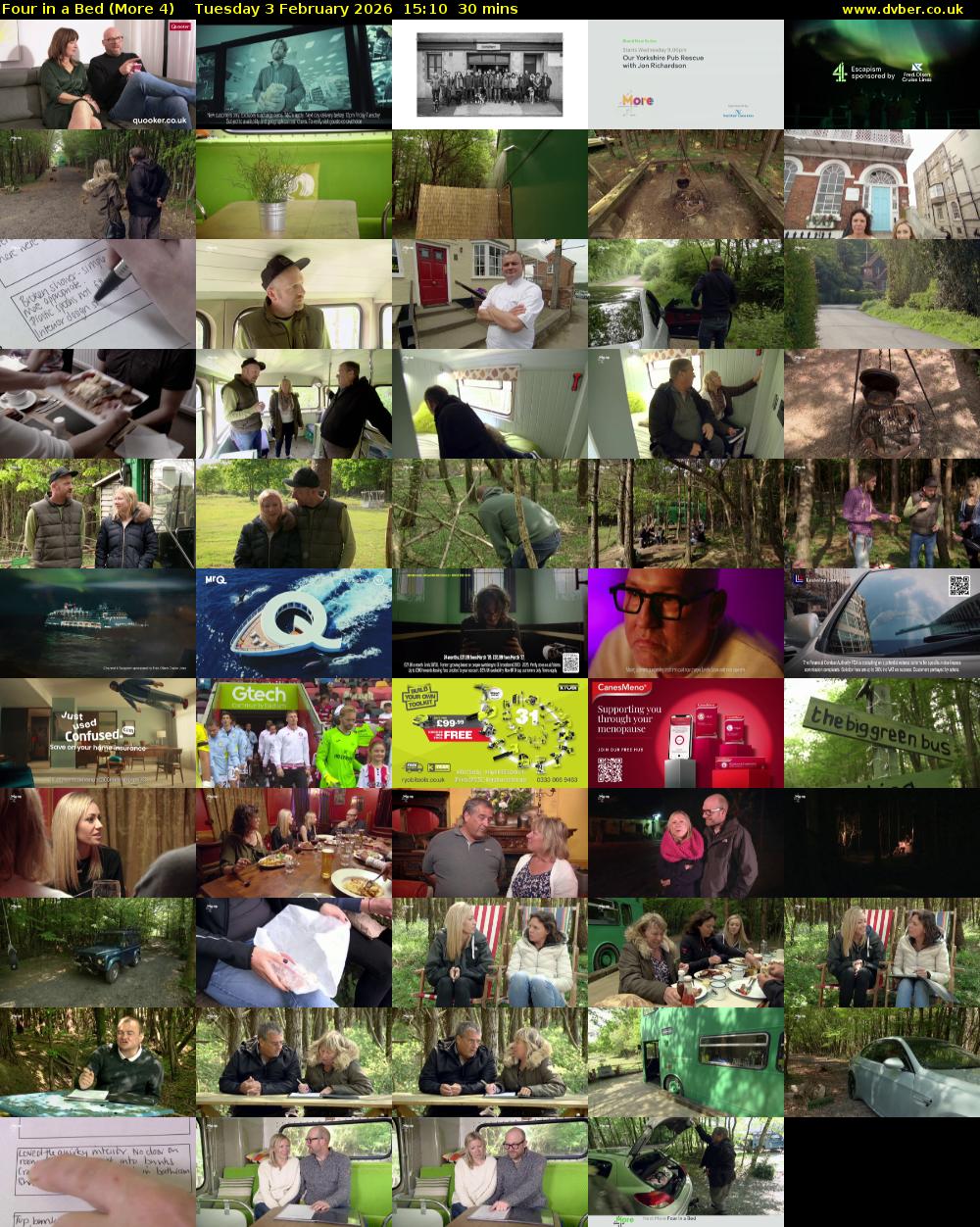 Four in a Bed (More 4) Tuesday 3 February 2026 15:10 - 15:40