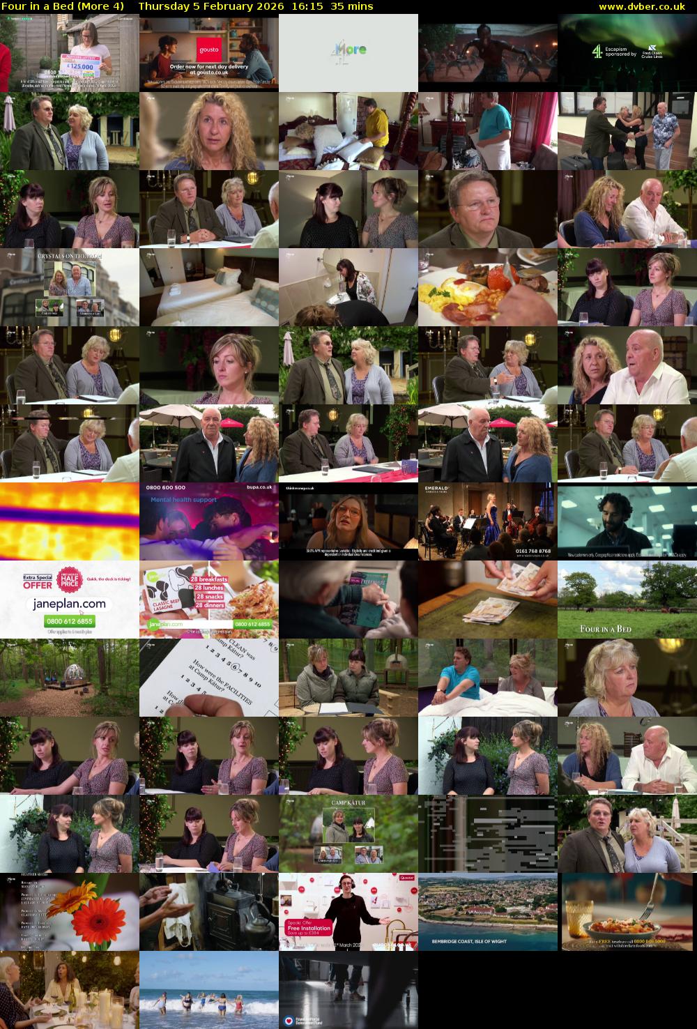 Four in a Bed (More 4) Thursday 5 February 2026 16:15 - 16:50