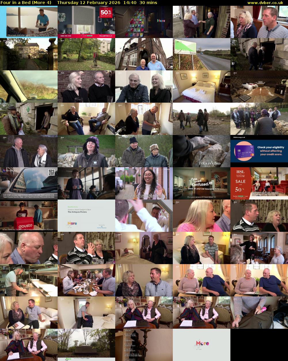 Four in a Bed (More 4) Thursday 12 February 2026 14:40 - 15:10
