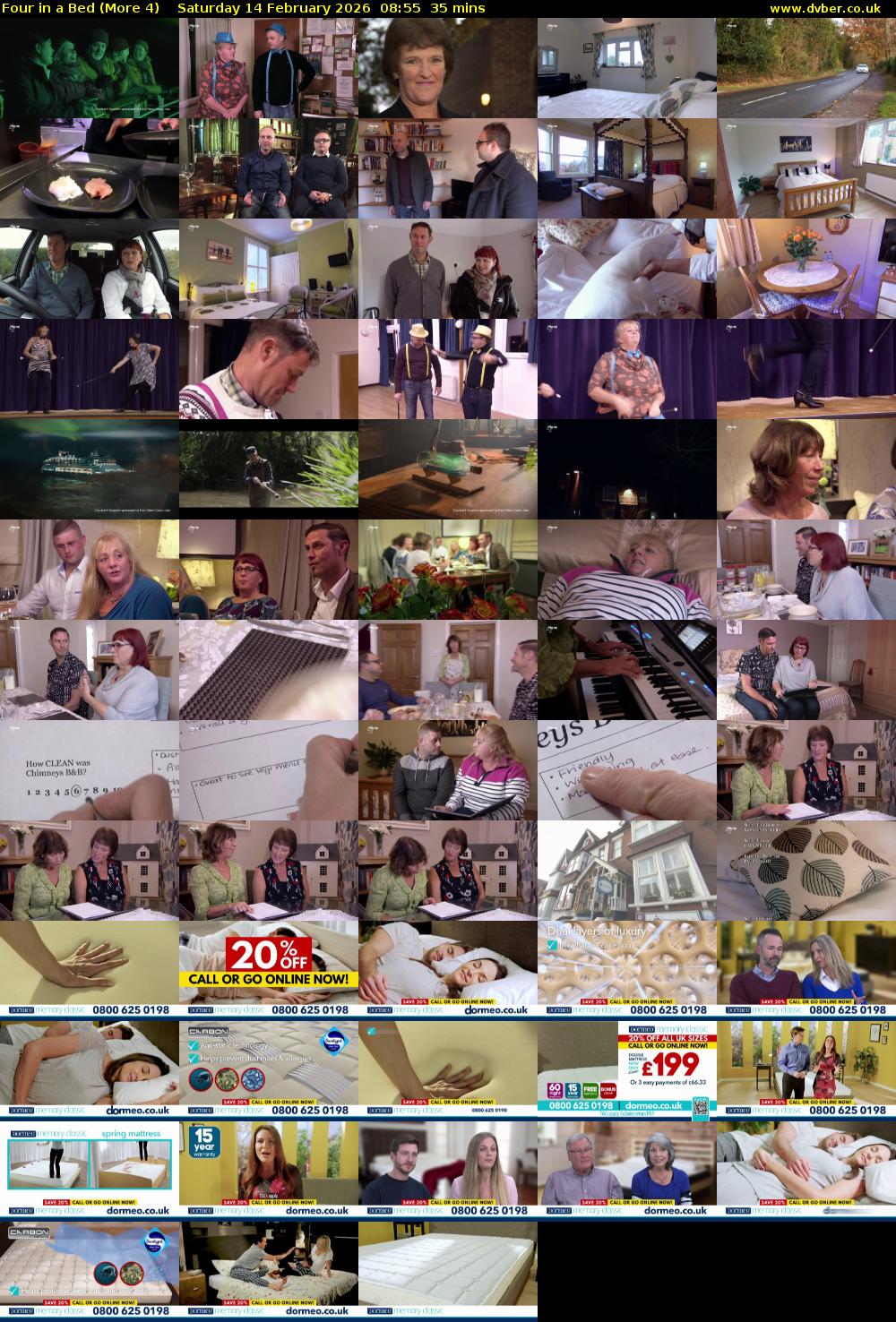 Four in a Bed (More 4) Saturday 14 February 2026 08:55 - 09:30
