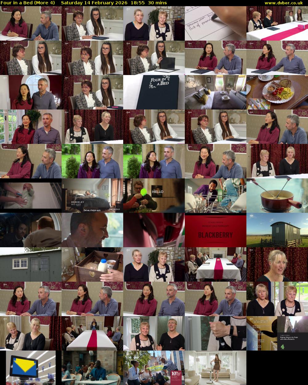 Four in a Bed (More 4) Saturday 14 February 2026 18:55 - 19:25