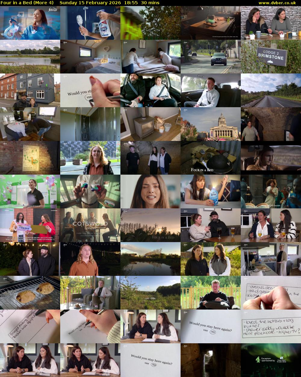 Four in a Bed (More 4) Sunday 15 February 2026 18:55 - 19:25