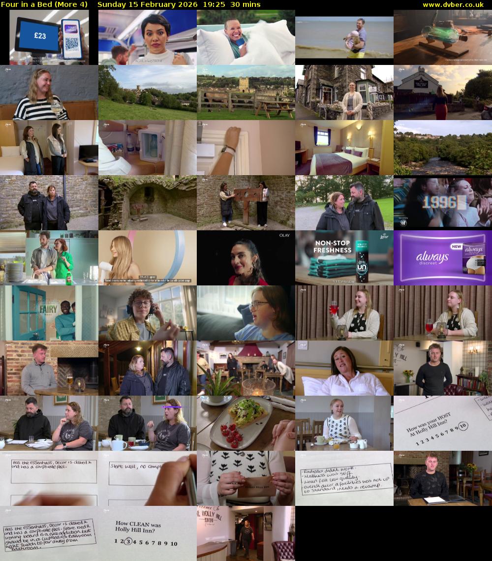 Four in a Bed (More 4) Sunday 15 February 2026 19:25 - 19:55