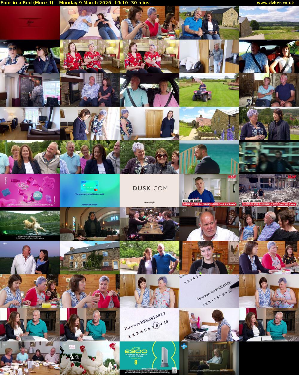 Four in a Bed (More 4) Monday 9 March 2026 14:10 - 14:40