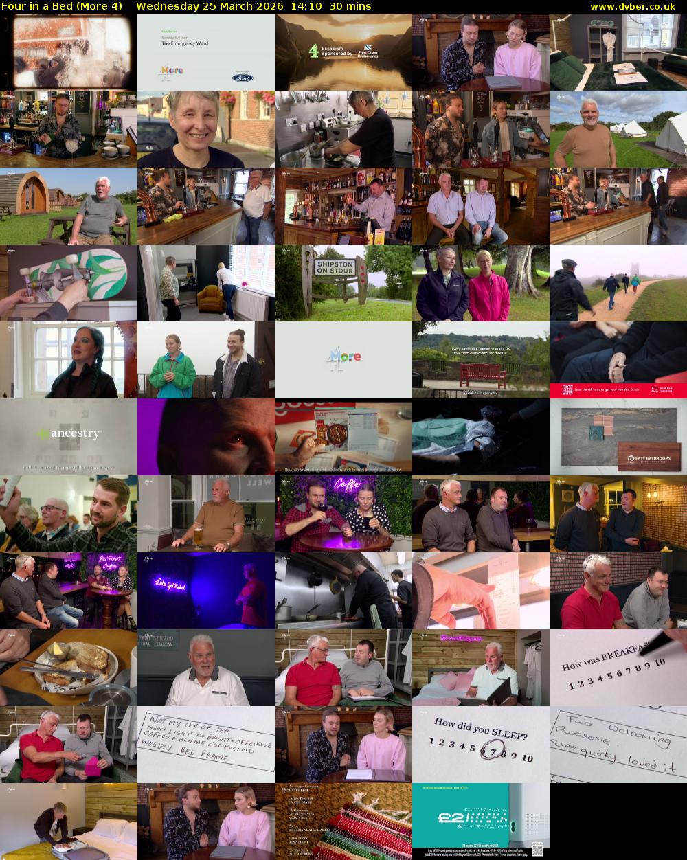 Four in a Bed (More 4) Wednesday 25 March 2026 14:10 - 14:40