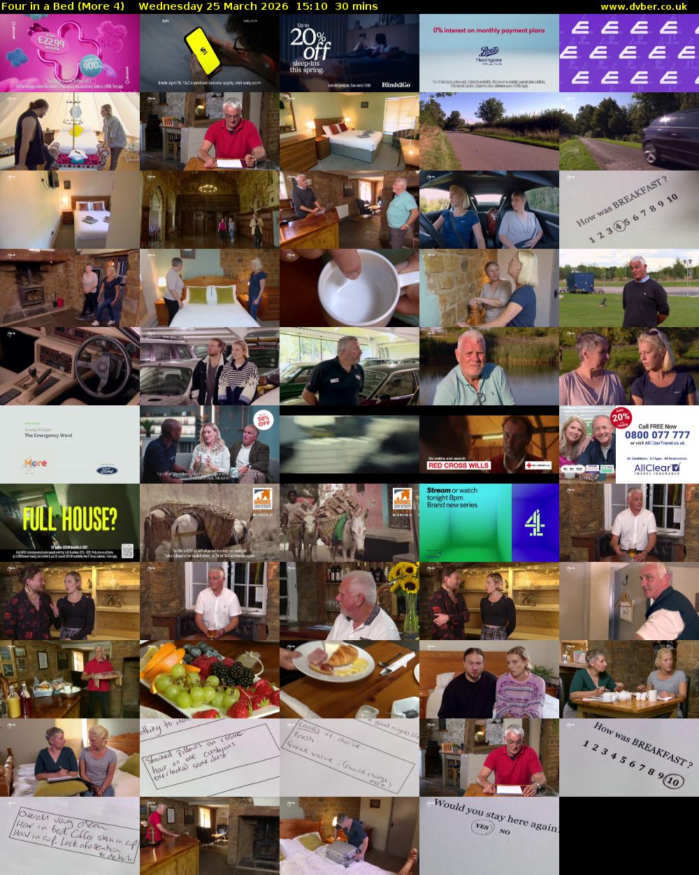 Four in a Bed (More 4) Wednesday 25 March 2026 15:10 - 15:40