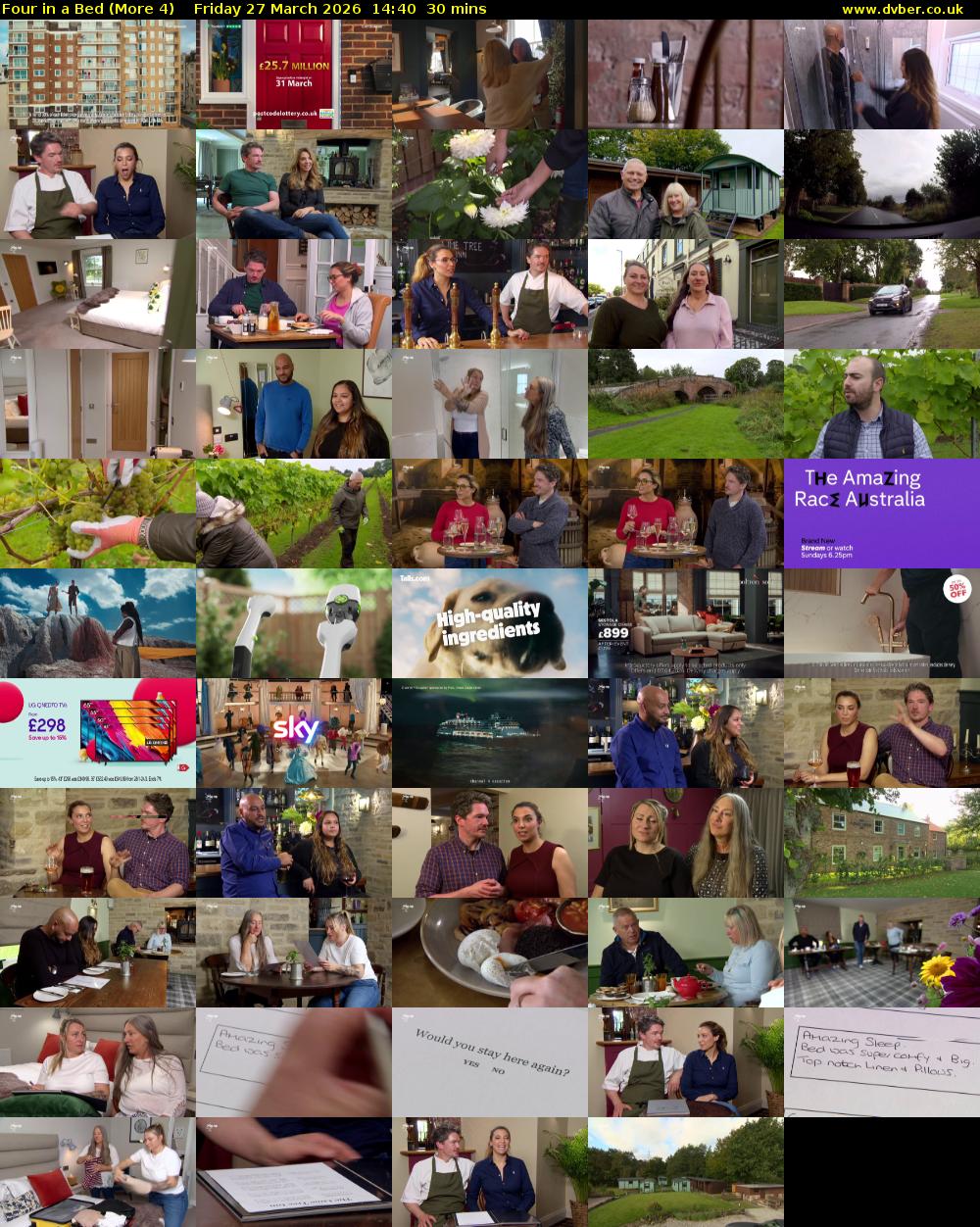 Four in a Bed (More 4) Friday 27 March 2026 14:40 - 15:10