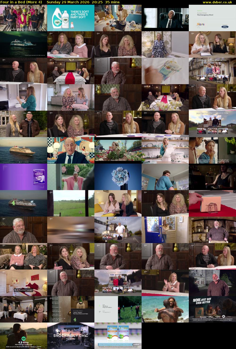 Four in a Bed (More 4) Sunday 29 March 2026 20:25 - 21:00