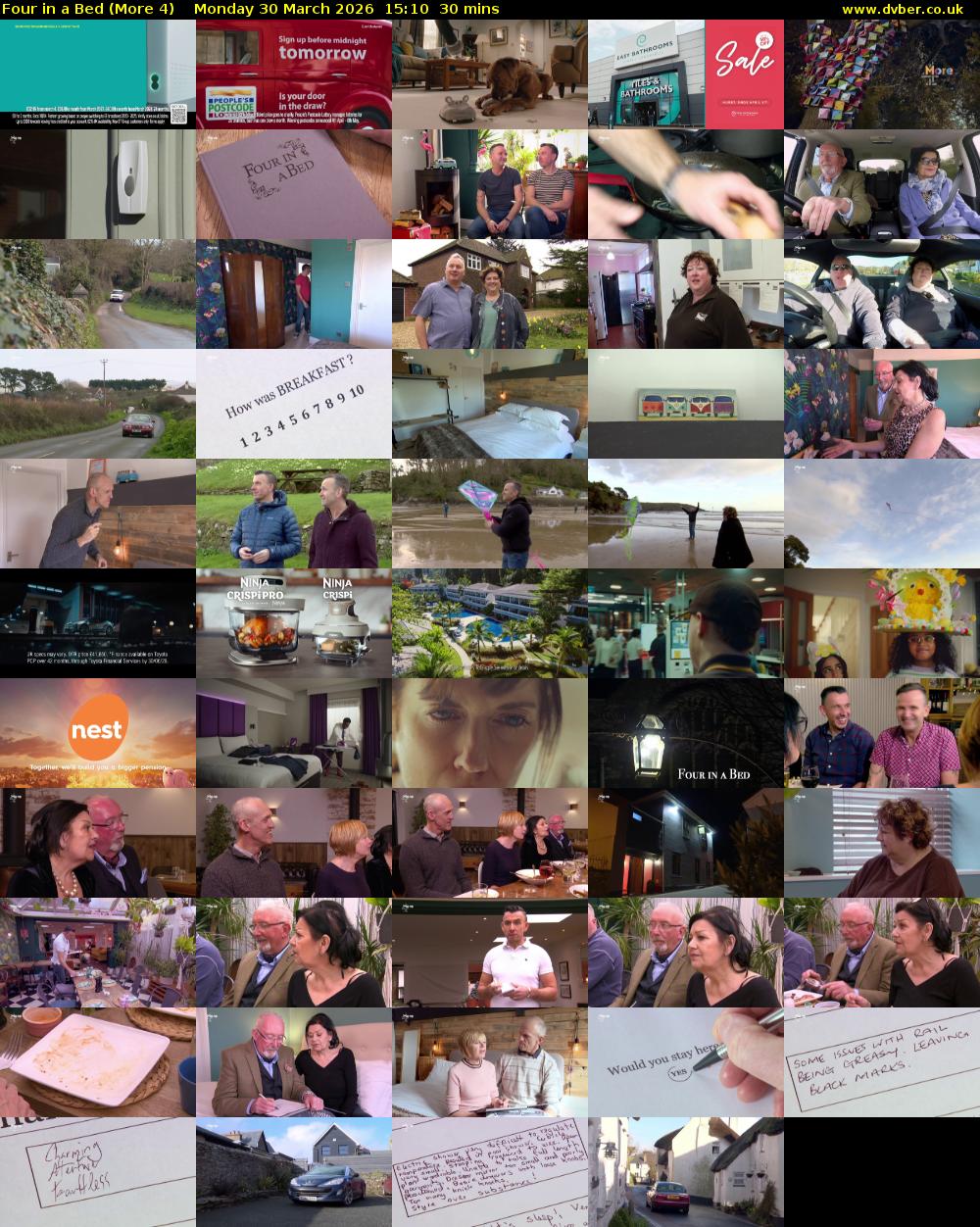 Four in a Bed (More 4) Monday 30 March 2026 15:10 - 15:40