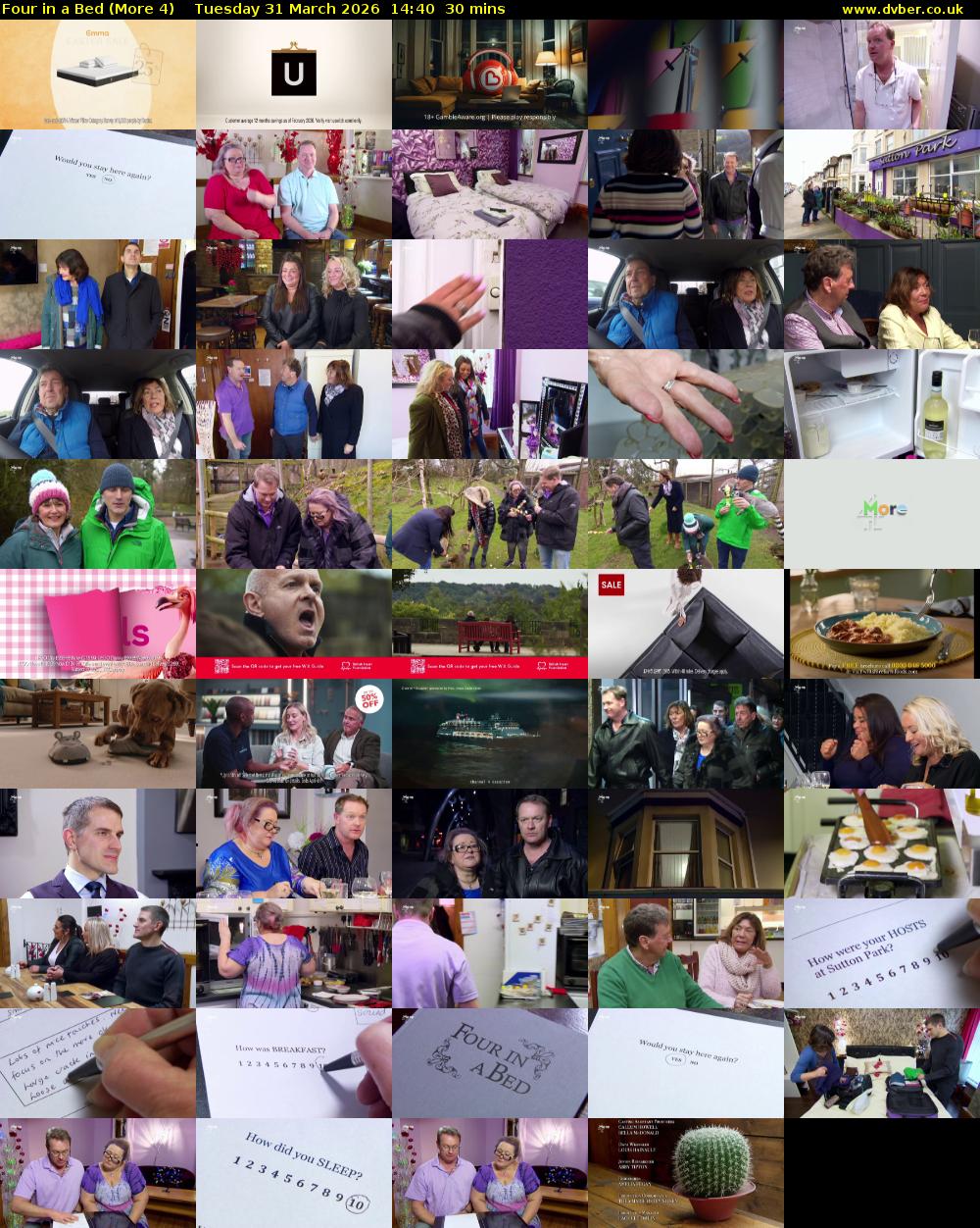 Four in a Bed (More 4) Tuesday 31 March 2026 14:40 - 15:10