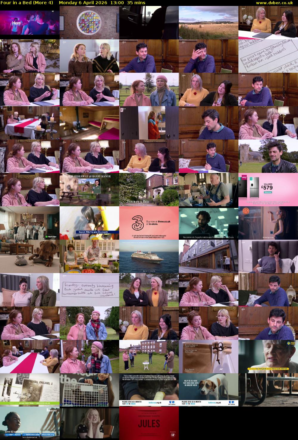 Four in a Bed (More 4) Monday 6 April 2026 13:00 - 13:35
