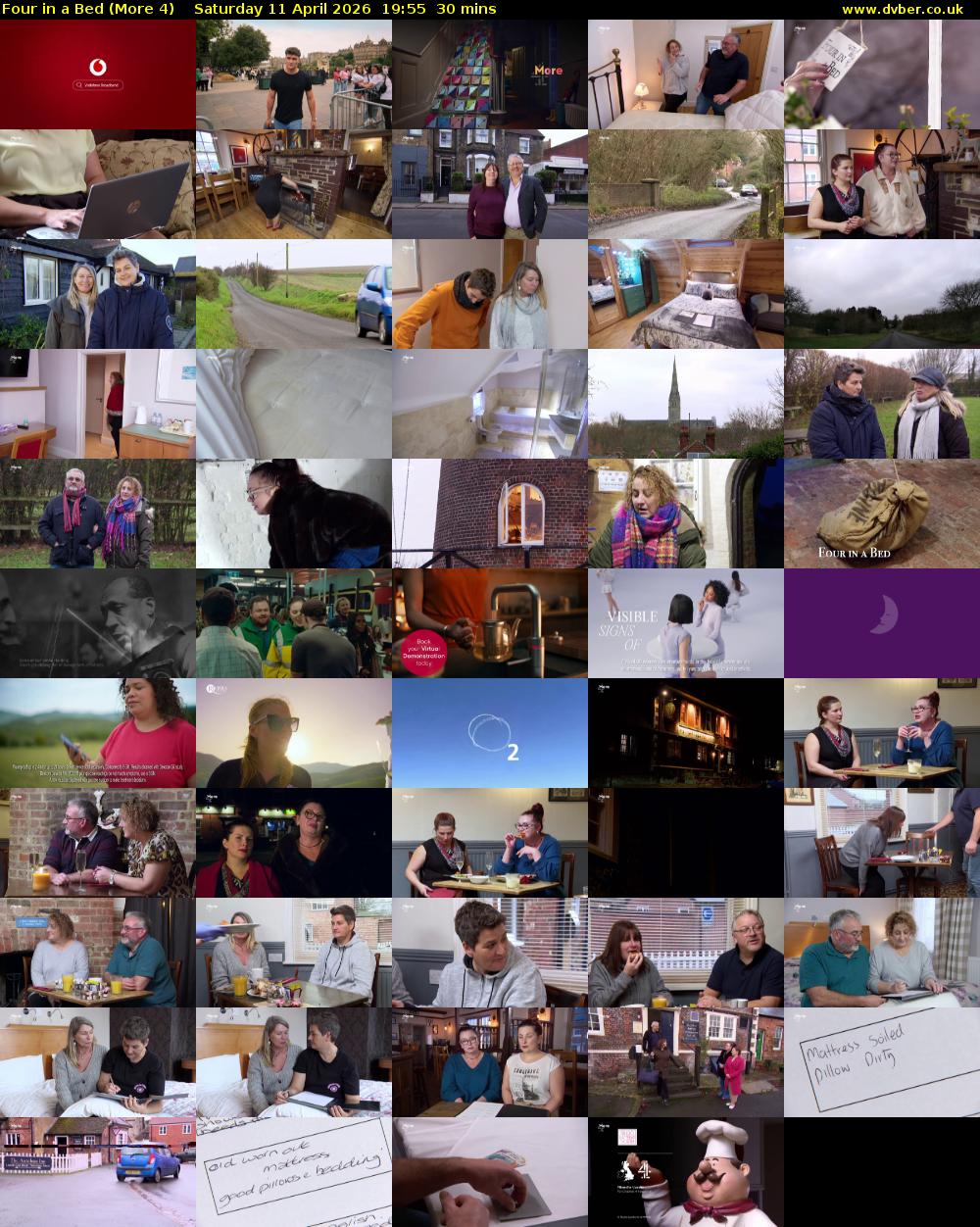 Four in a Bed (More 4) Saturday 11 April 2026 19:55 - 20:25