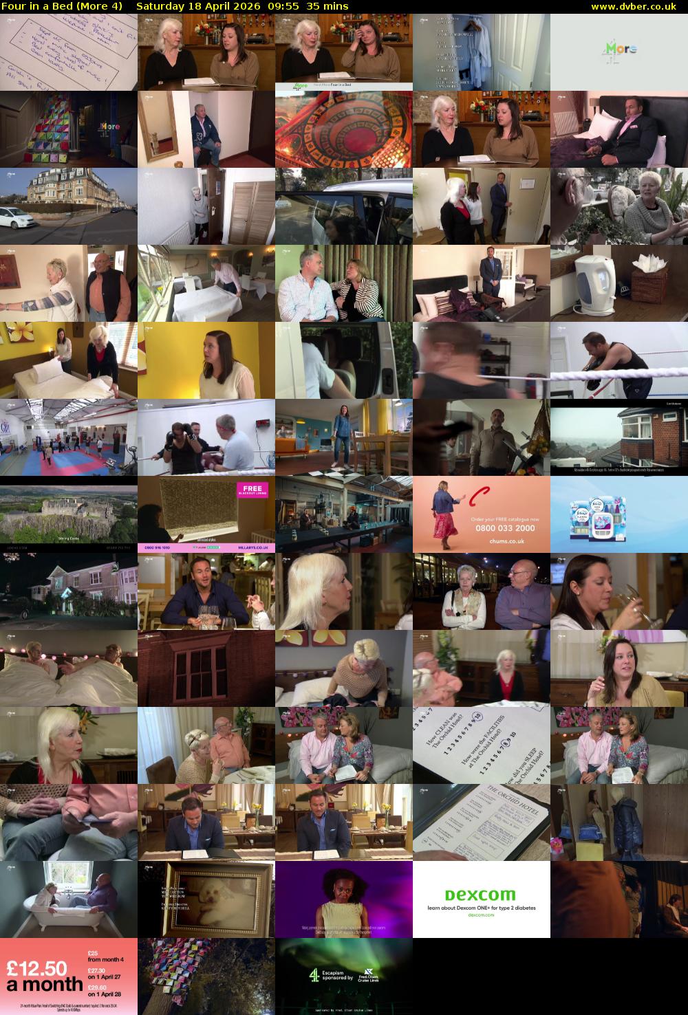 Four in a Bed (More 4) Saturday 18 April 2026 09:55 - 10:30