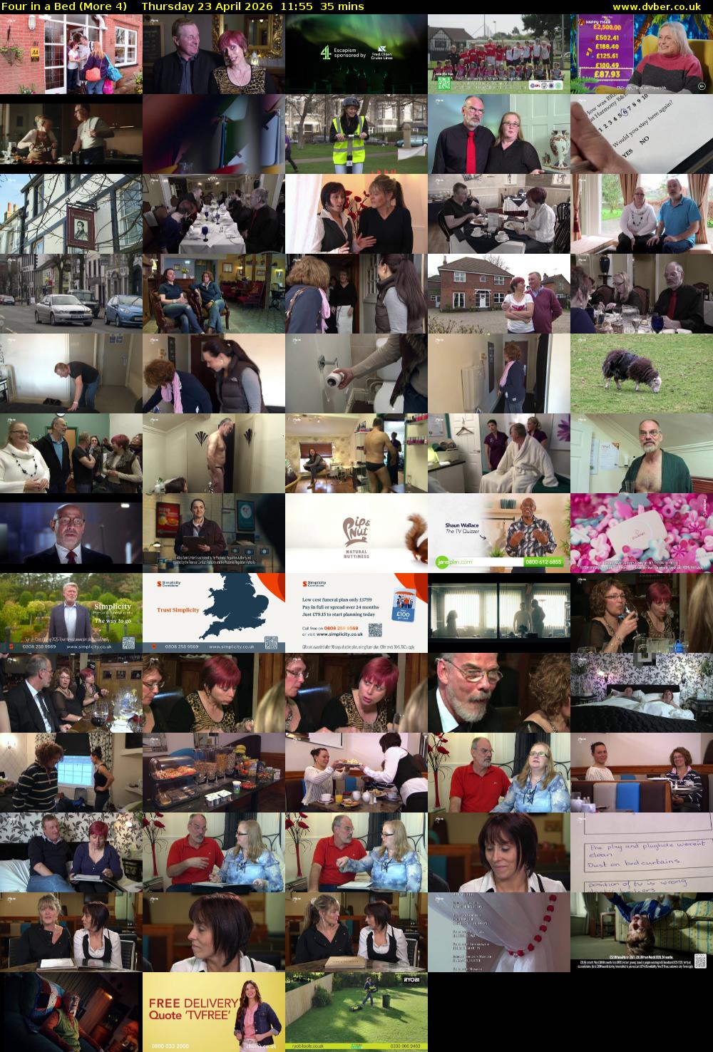 Four in a Bed (More 4) Thursday 23 April 2026 11:55 - 12:30