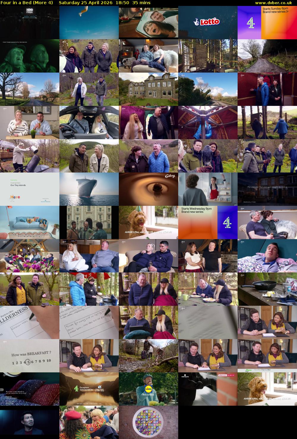 Four in a Bed (More 4) Saturday 25 April 2026 18:50 - 19:25