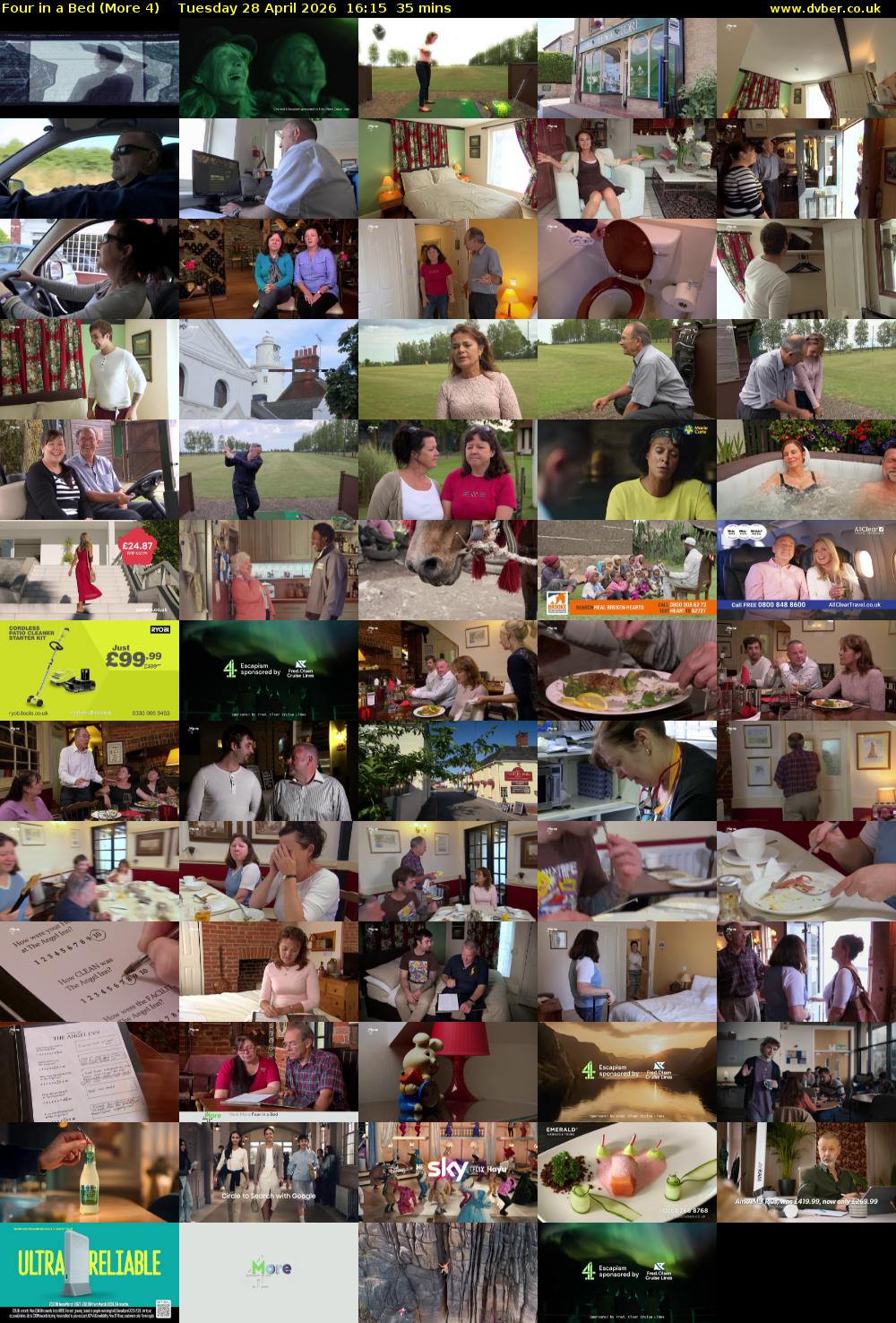 Four in a Bed (More 4) Tuesday 28 April 2026 16:15 - 16:50