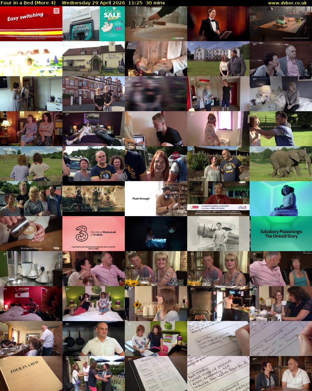 Four in a Bed (More 4) Wednesday 29 April 2026 11:25 - 11:55