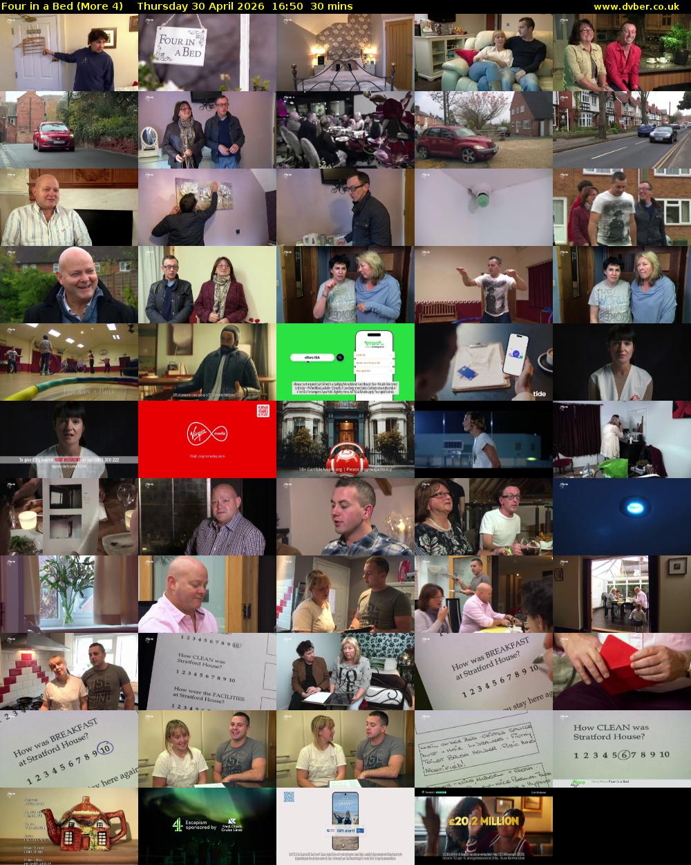 Four in a Bed (More 4) Thursday 30 April 2026 16:50 - 17:20