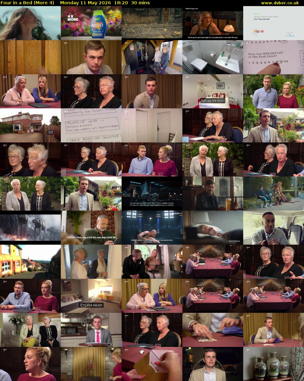 Four in a Bed (More 4) Monday 11 May 2026 18:20 - 18:50