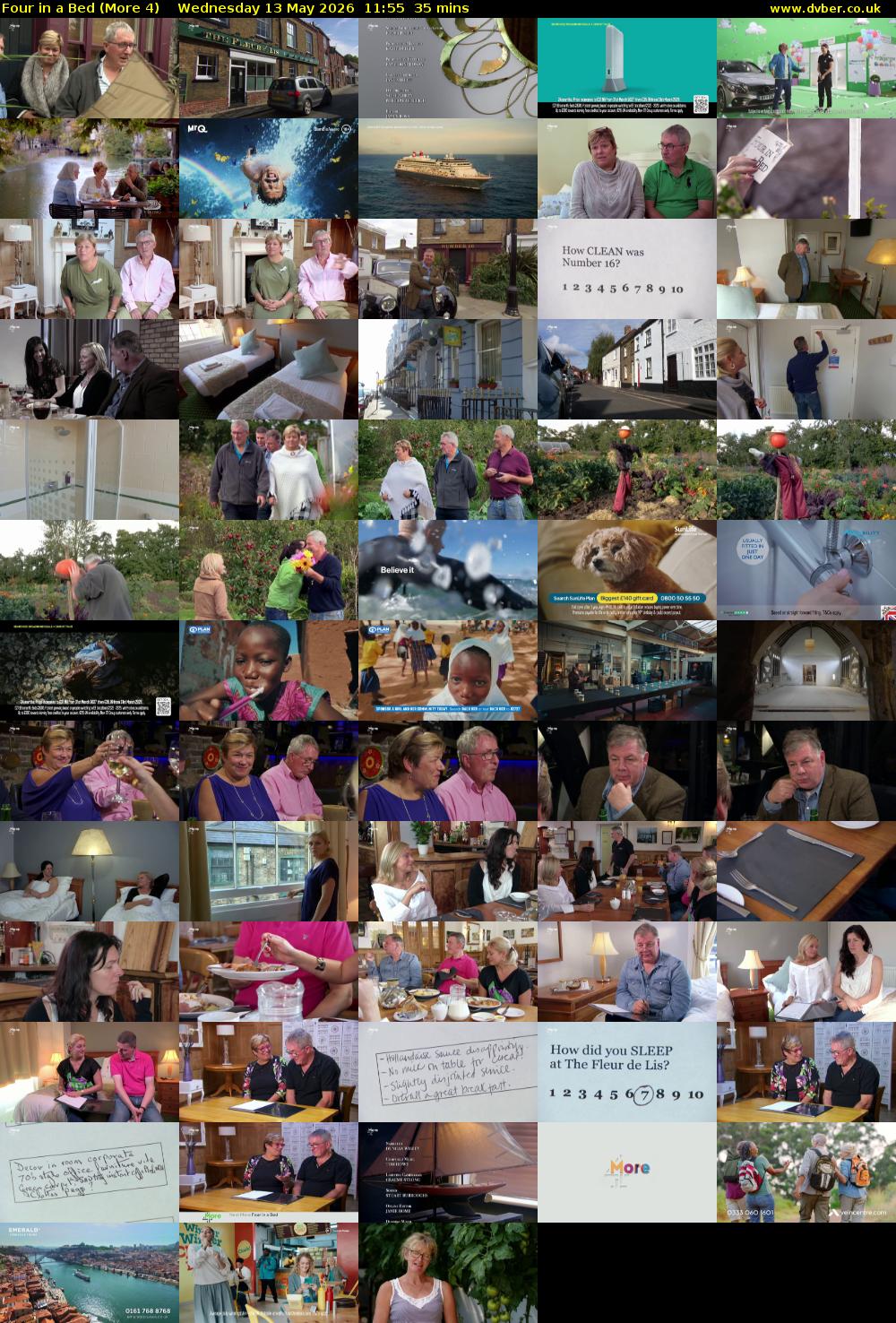 Four in a Bed (More 4) Wednesday 13 May 2026 11:55 - 12:30