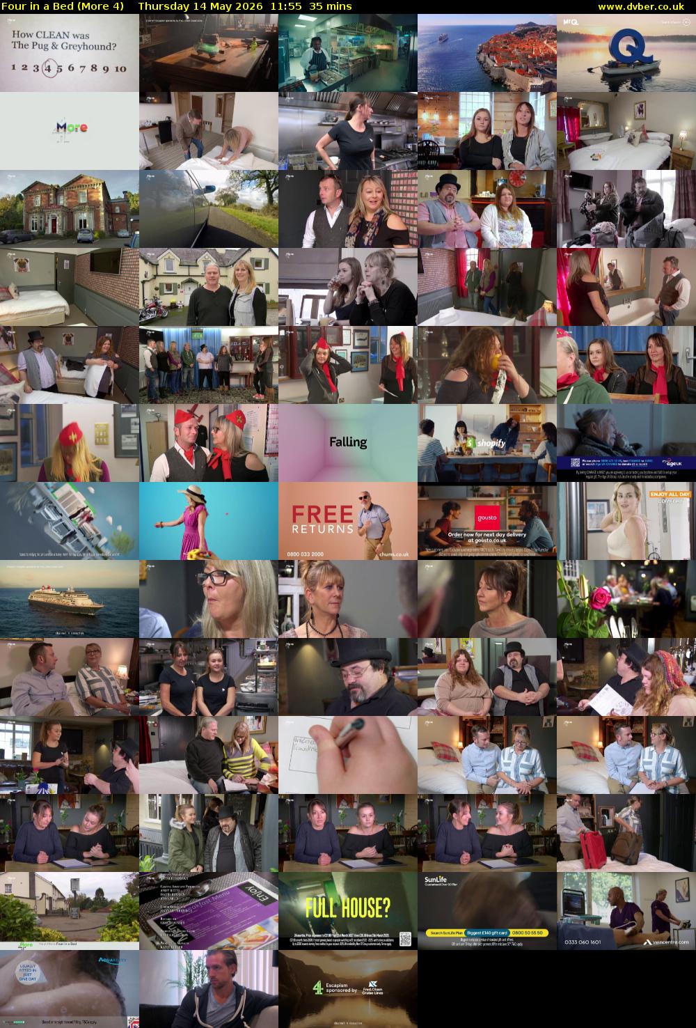 Four in a Bed (More 4) Thursday 14 May 2026 11:55 - 12:30