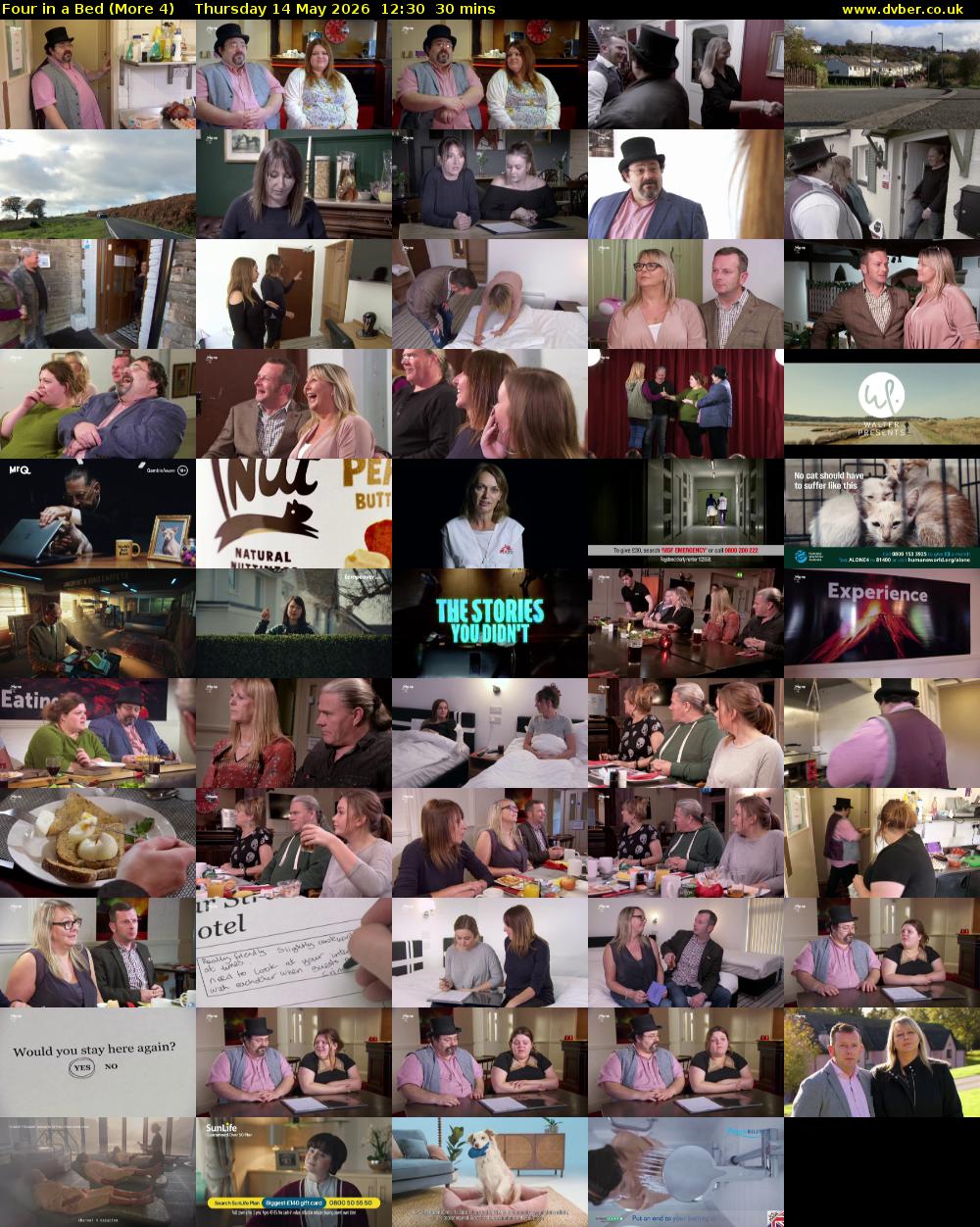 Four in a Bed (More 4) Thursday 14 May 2026 12:30 - 13:00