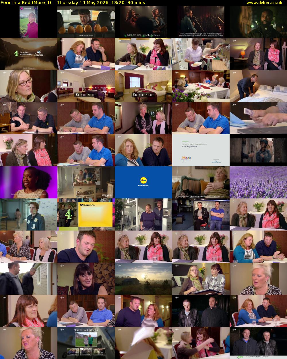 Four in a Bed (More 4) Thursday 14 May 2026 18:20 - 18:50
