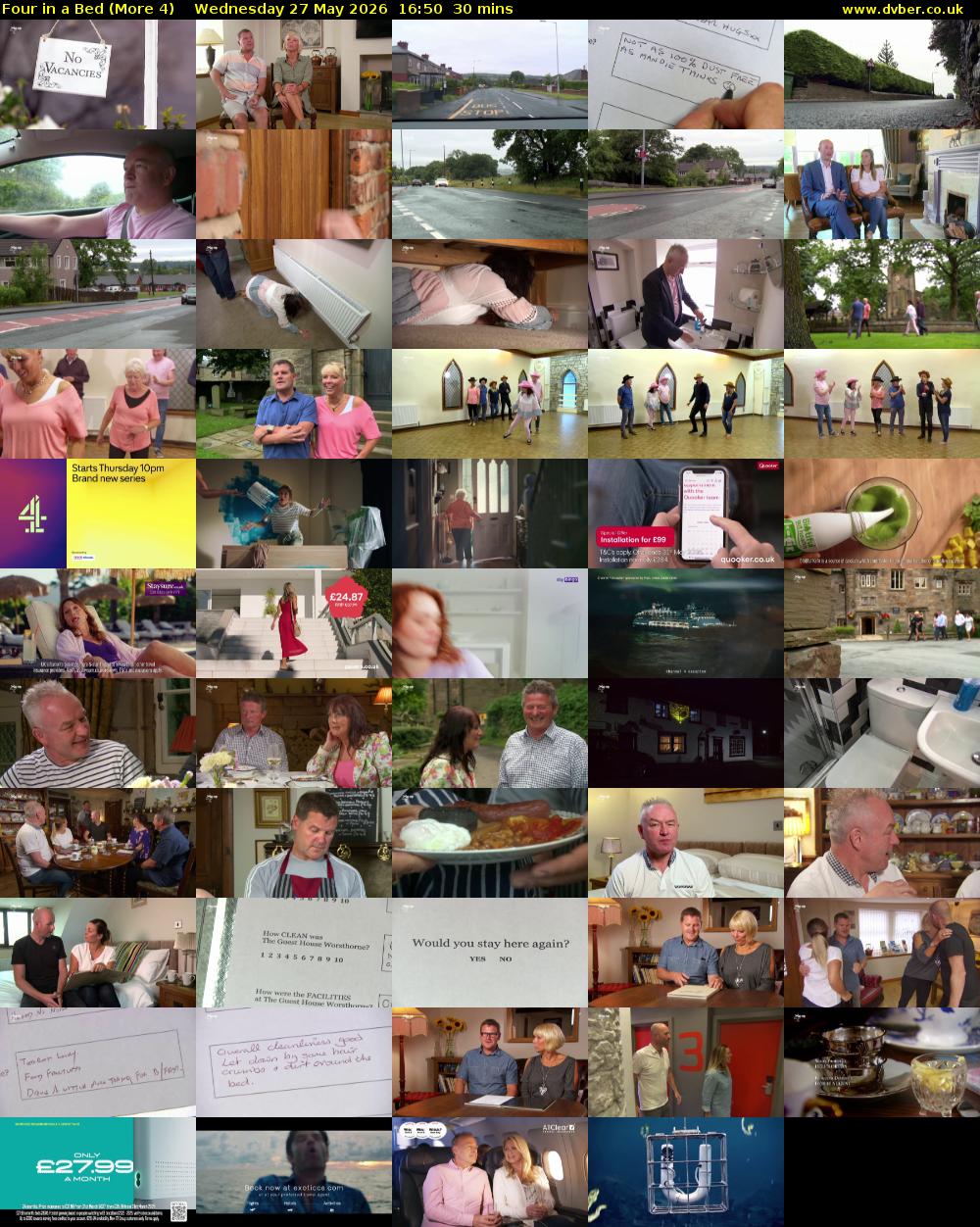 Four in a Bed (More 4) Wednesday 27 May 2026 16:50 - 17:20