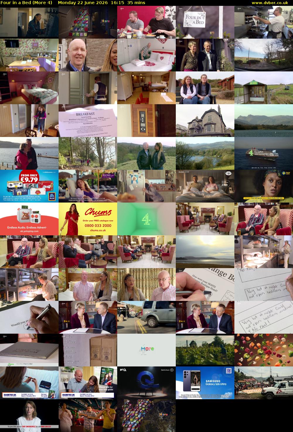 Four in a Bed (More 4) Monday 22 June 2026 16:15 - 16:50