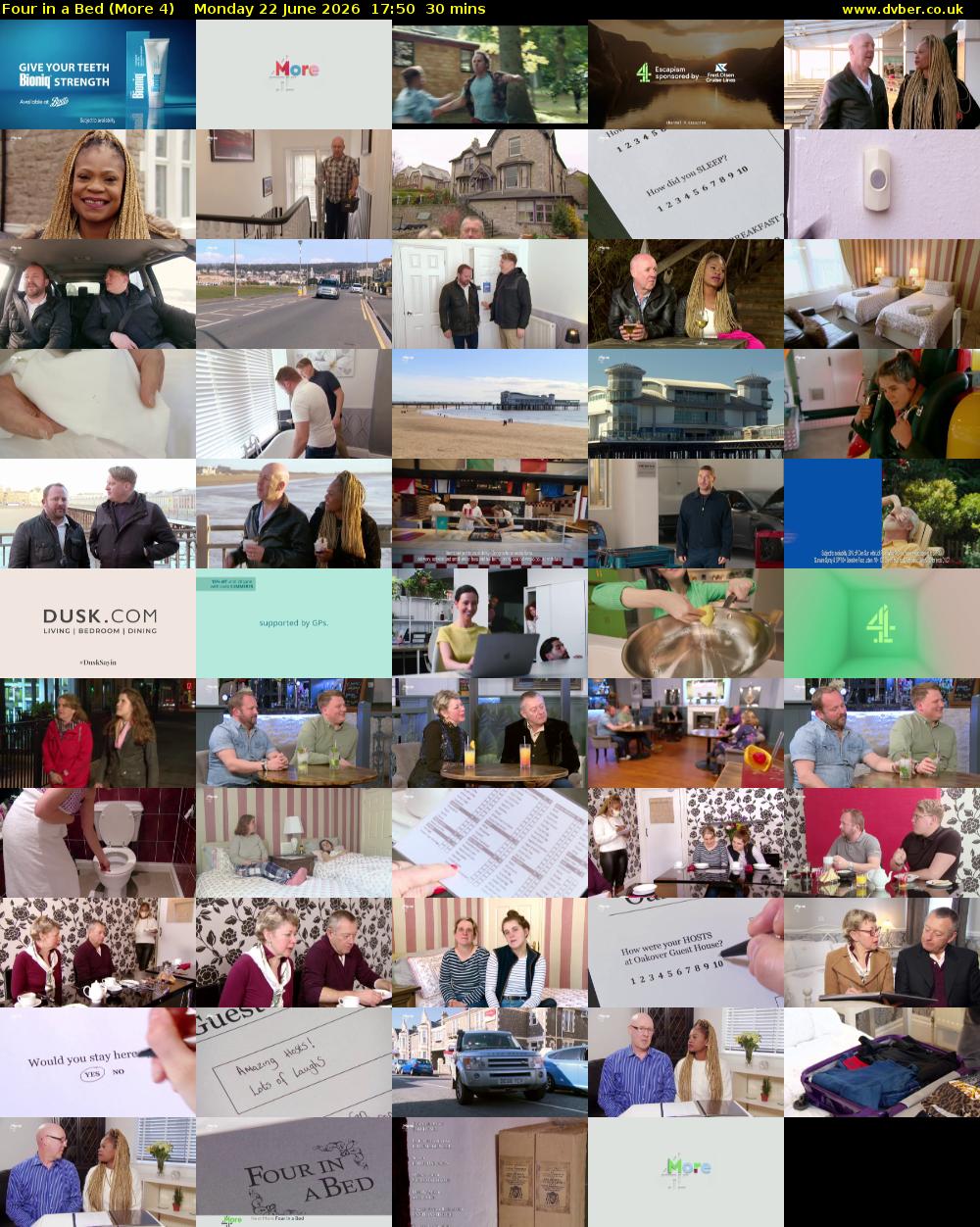 Four in a Bed (More 4) Monday 22 June 2026 17:50 - 18:20