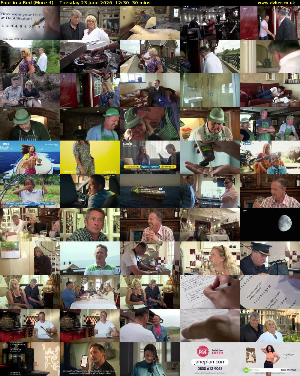 Four in a Bed (More 4) Tuesday 23 June 2026 12:30 - 13:00