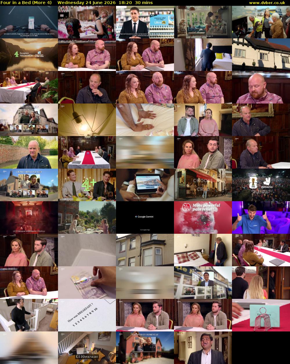 Four in a Bed (More 4) Wednesday 24 June 2026 18:20 - 18:50