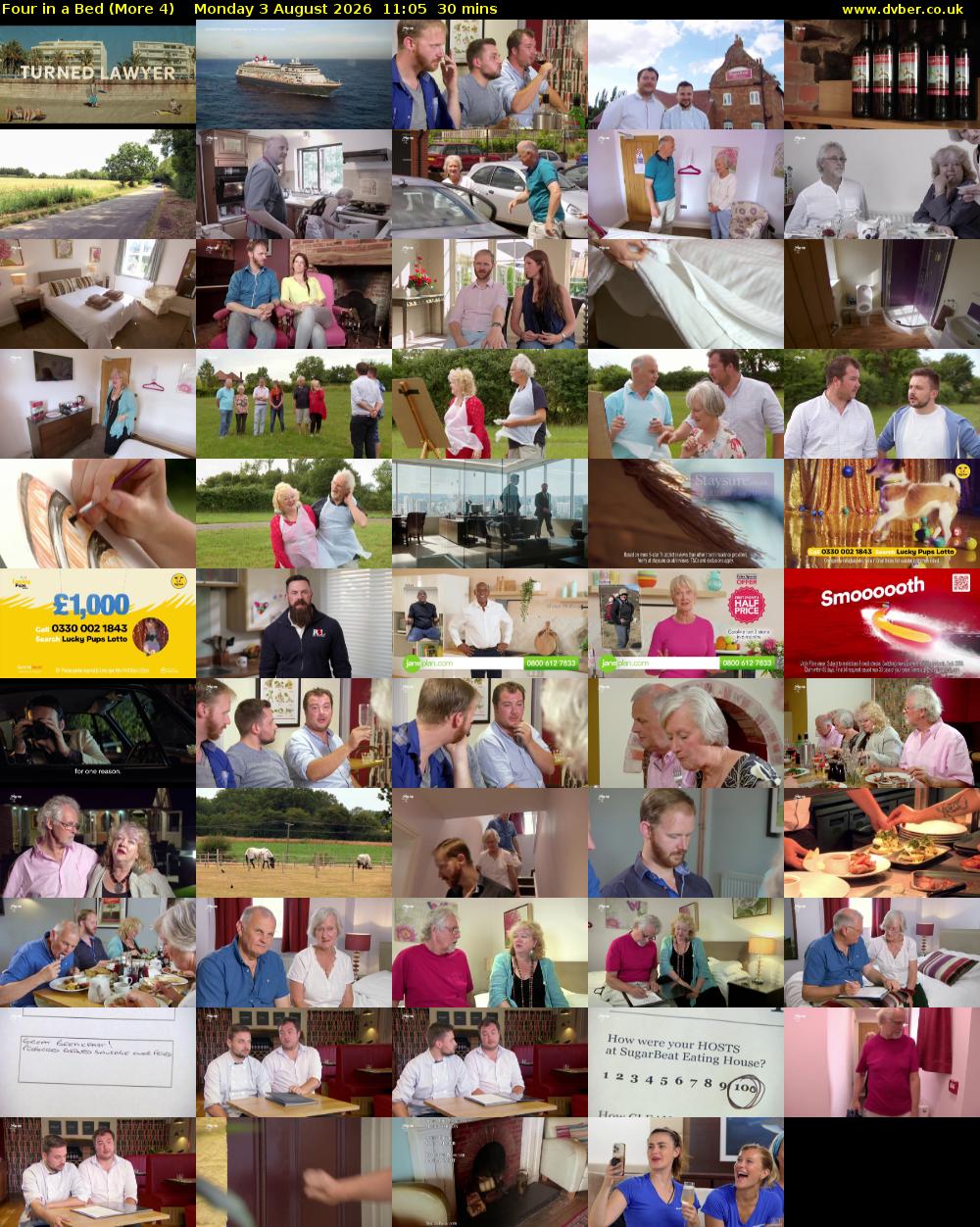 Four in a Bed (More 4) Monday 3 August 2026 11:05 - 11:35