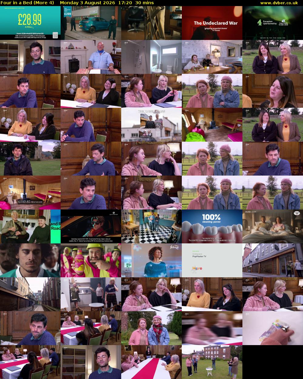 Four in a Bed (More 4) Monday 3 August 2026 17:20 - 17:50
