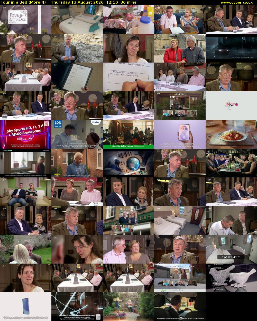 Four in a Bed (More 4) Thursday 13 August 2026 12:10 - 12:40