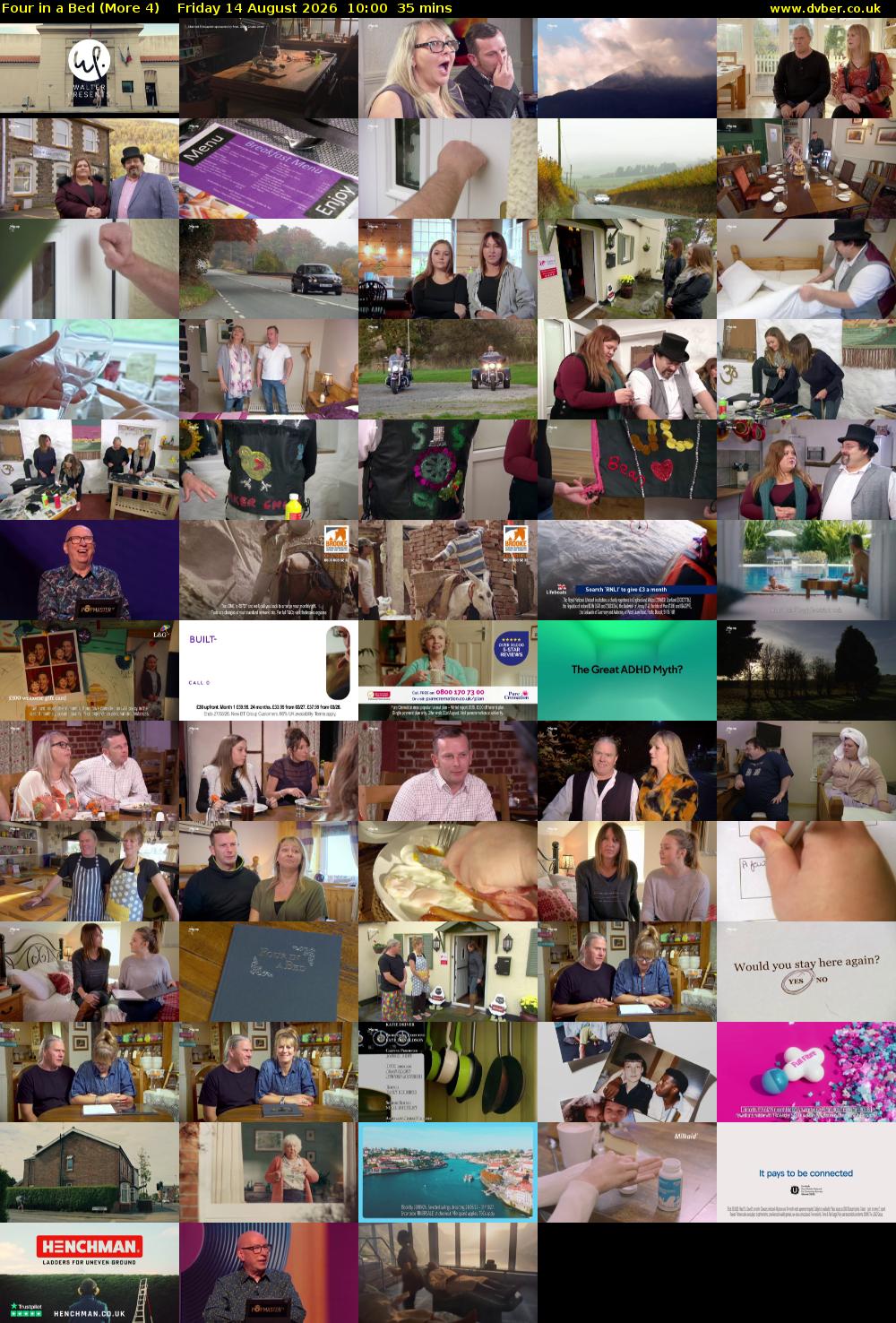 Four in a Bed (More 4) Friday 14 August 2026 10:00 - 10:35
