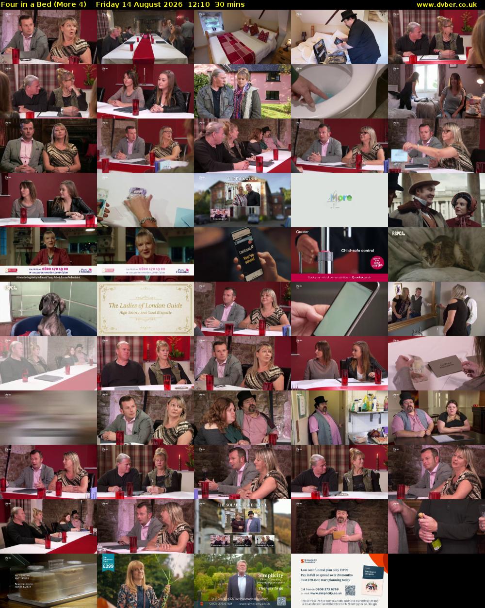 Four in a Bed (More 4) Friday 14 August 2026 12:10 - 12:40