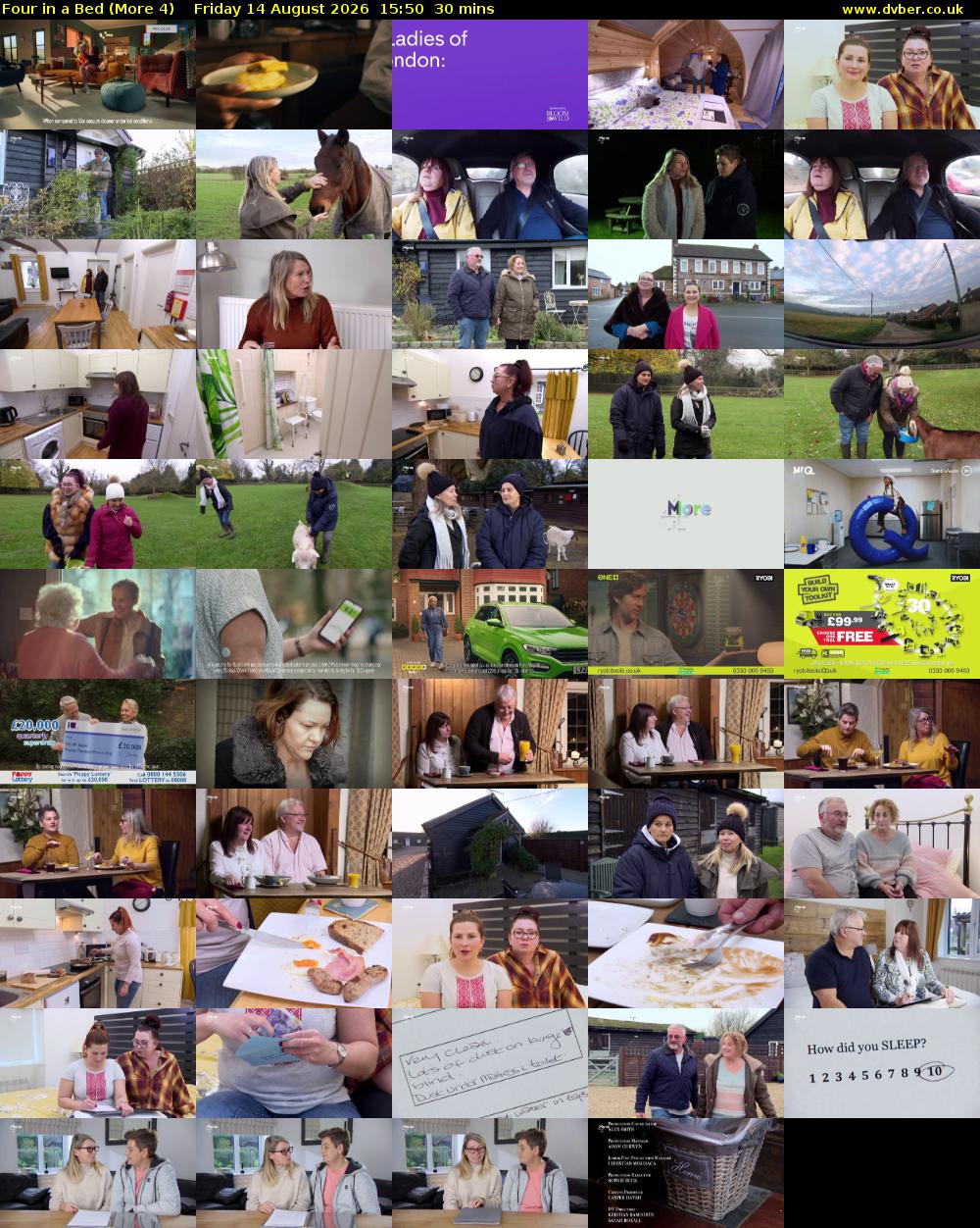 Four in a Bed (More 4) Friday 14 August 2026 15:50 - 16:20