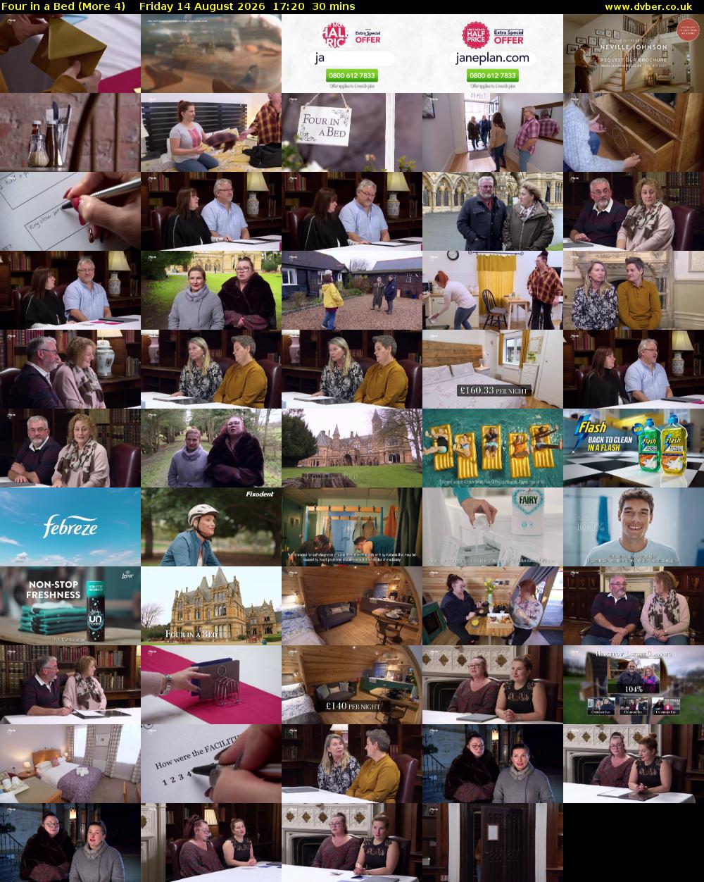Four in a Bed (More 4) Friday 14 August 2026 17:20 - 17:50