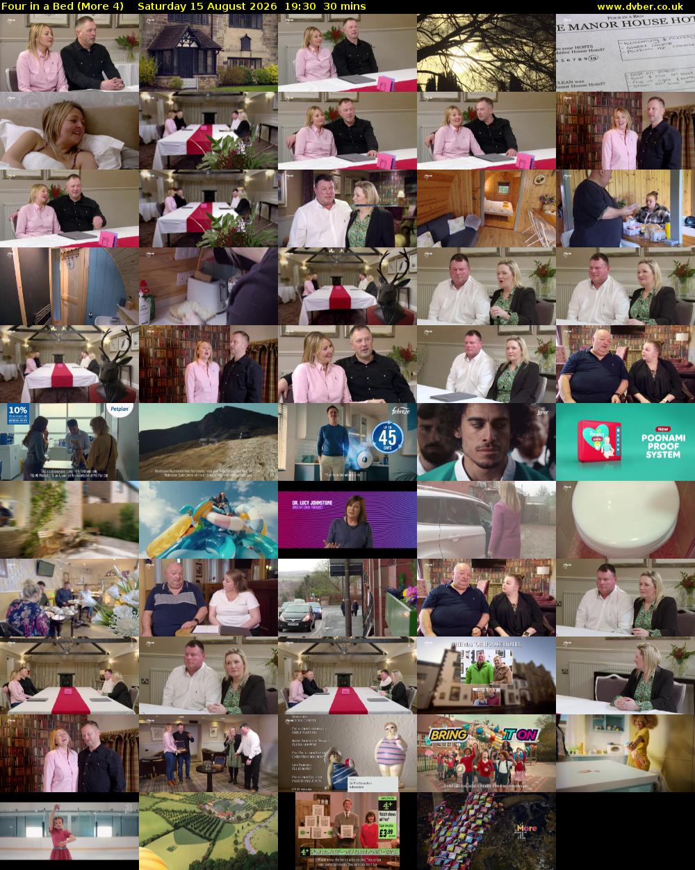 Four in a Bed (More 4) Saturday 15 August 2026 19:30 - 20:00