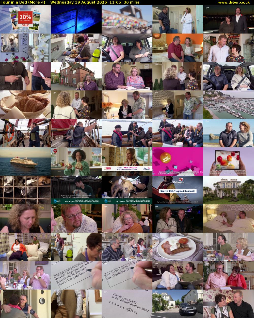 Four in a Bed (More 4) Wednesday 19 August 2026 11:05 - 11:35